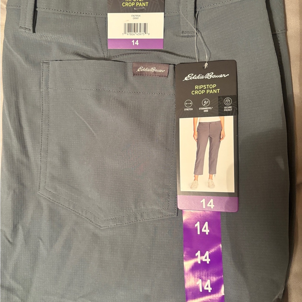 Eddie Bauer Women's Gray Cropped Pants - Picture 2 of 2